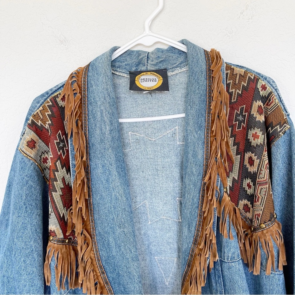 Vintage Denim Fringe Jacket 
Size Medium - Picture 4 of 5